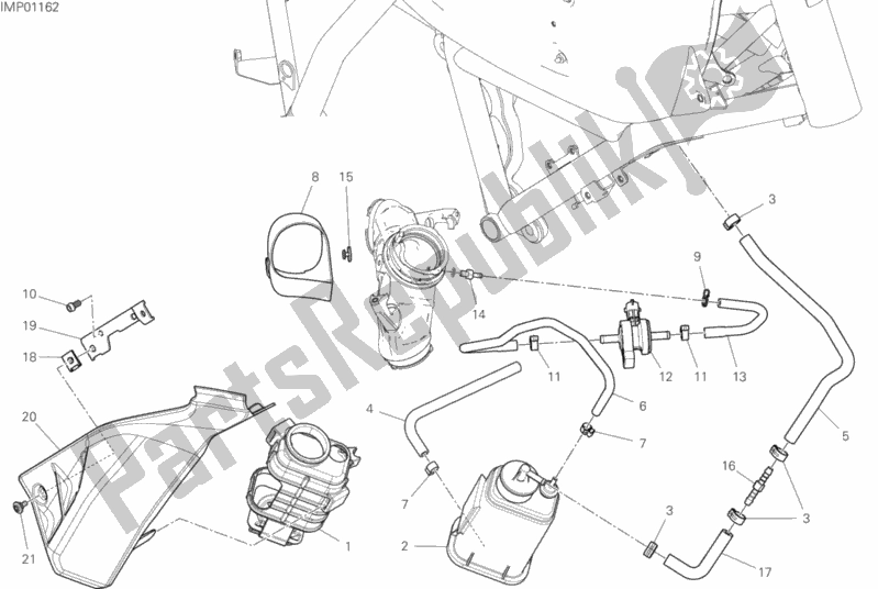 All parts for the Canister Filter of the Ducati Scrambler Desert Sled Thailand USA 803 2019